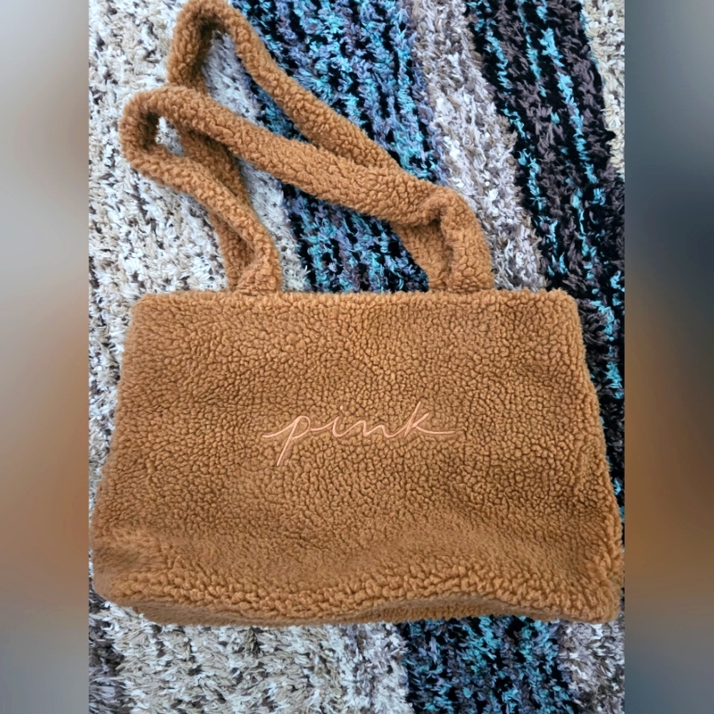 Pink Sherpa tote